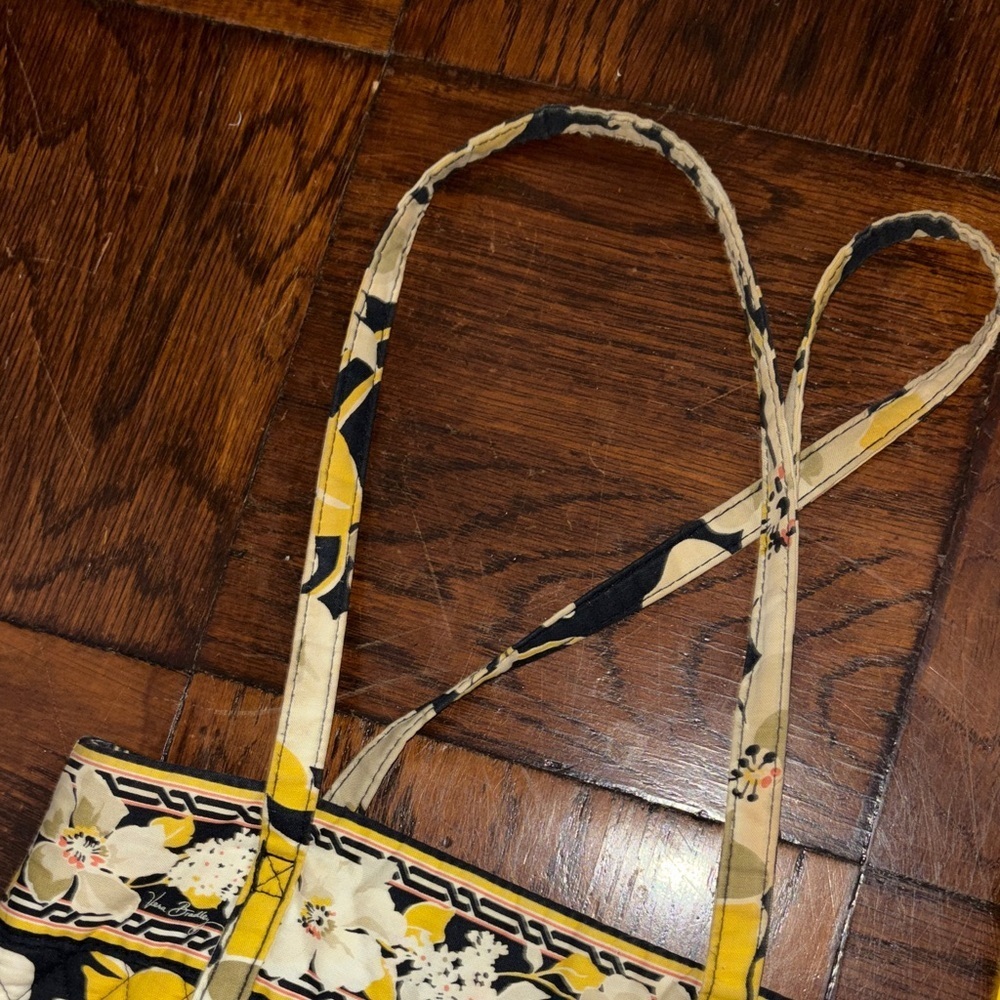 Vera Bradley Yellow and Black Floral Shoulder Bag - Picture 10 of 11